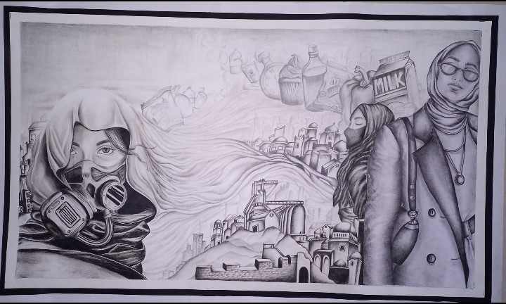 Shadows of Survival, pencil/charcoal